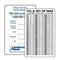 Tip Table Card (2 1/8"x3 3/8"x0.01)